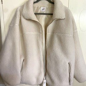 Coat, Sherpa, White (XXL)